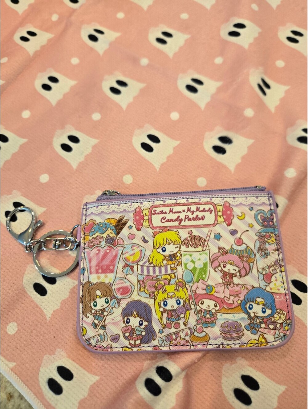 Sanrio Characters pastel zip card holder keychain